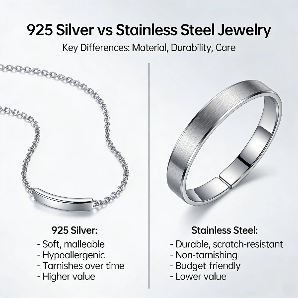 925 Silver vs Stainless Steel Jewelry