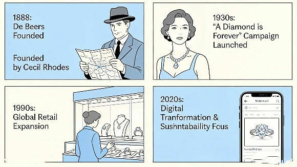 Does De Beers sell jewelry brand retail history and evolution overview