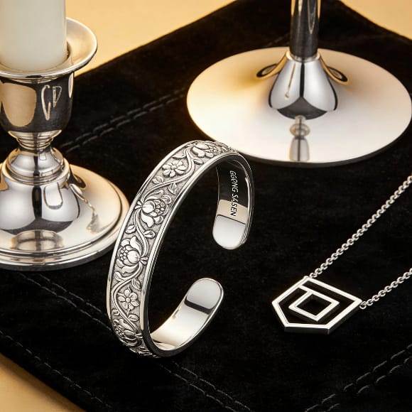 Georg Jensen luxury jewelry and silverware collection