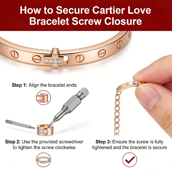 How to Secure Cartier Love Bracelet Screw Closure