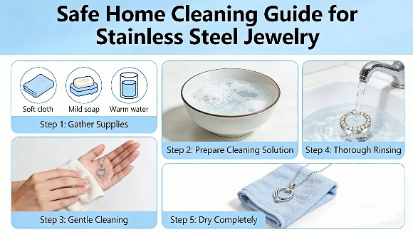 How to clean stainless steel jewelry safely at home