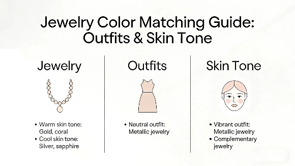 Match jewelry color to outfits and skin tone guide