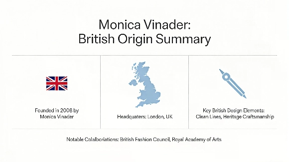 Monica Vinader British Origin Summary Infographic