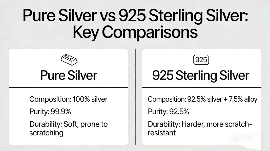 Pure Silver vs 925 Sterling Silver Key Comparisons
