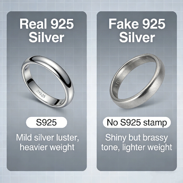 Real and Fake 925 Silver Comparison