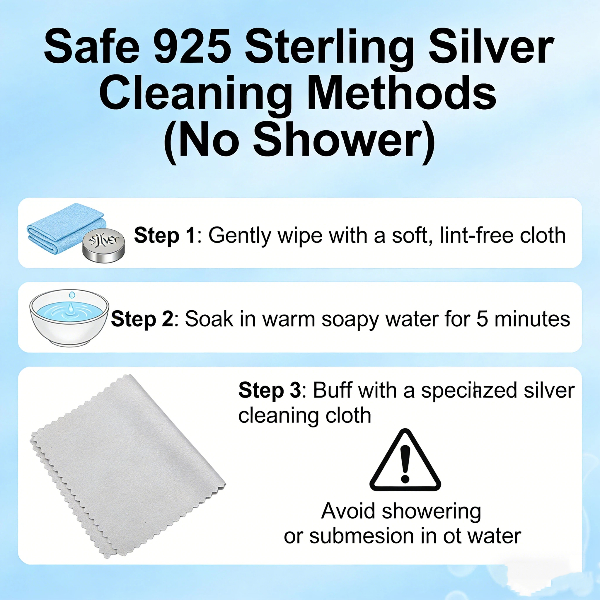 Safe 925 Sterling Silver Cleaning Methods (No Shower)