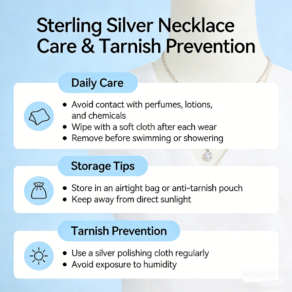 Sterling silver necklace care and tarnish prevention