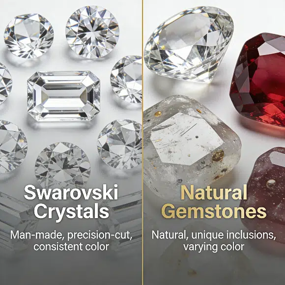 Swarovski crystals vs natural gemstones
