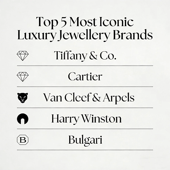 What are the top 5 jewellery brands most iconic luxury brands