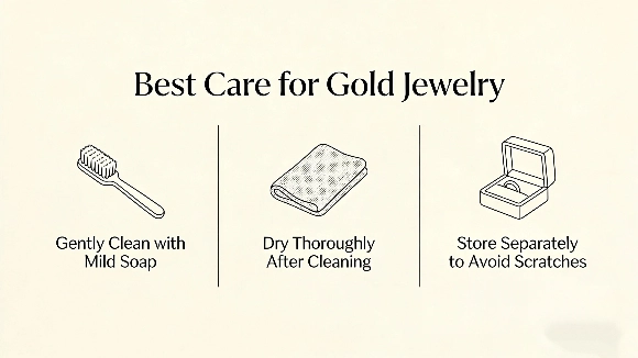 What is the best way to care for gold jewelry