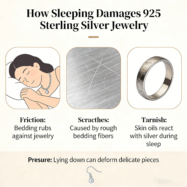 How sleeping damages 925 sterling silver jewelry