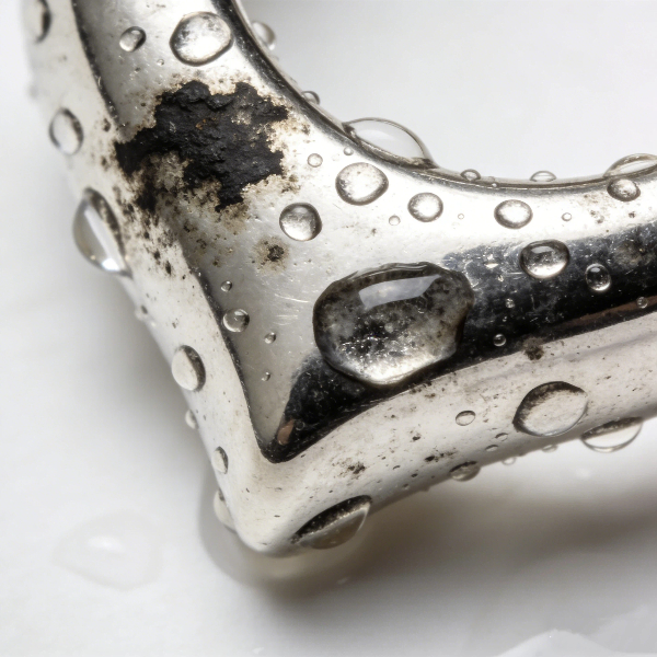 Tarnish on 925 sterling silver from water