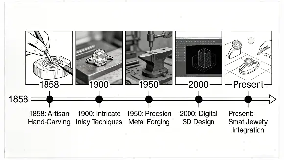 Boucheron craftsmanship techniques timeline from 1858 to present