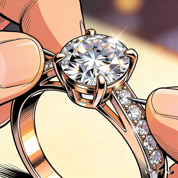 Close up of Boucheron handcrafted diamond setting showing detailed artistry