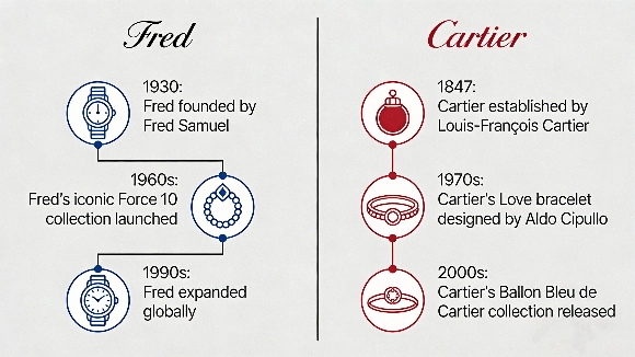 Fred vs Cartier brand history timeline