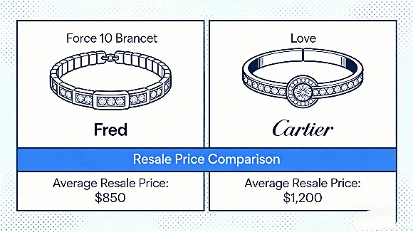 Fred vs Cartier pricing resale infographic