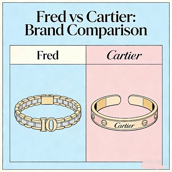 How does Fred jewelry compare to Cartier brand comparison cover