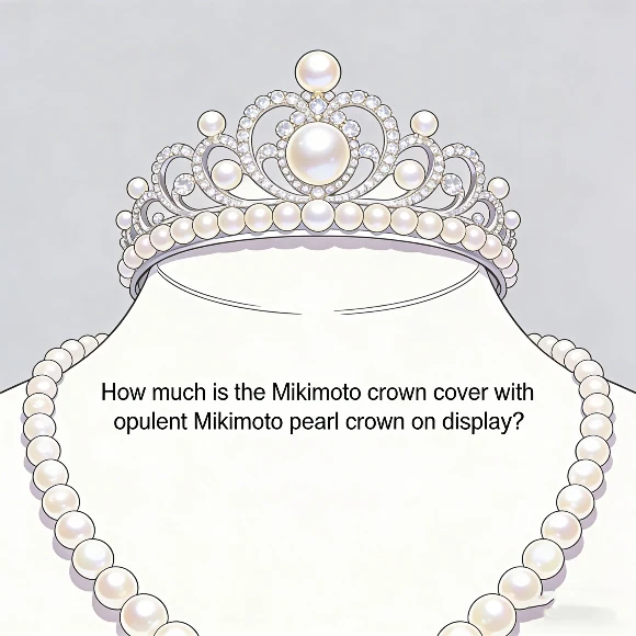 How much is the Mikimoto crown cover with opulent Mikimoto pearl crown on display