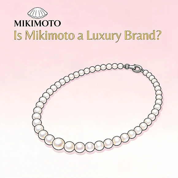 Is Mikimoto a luxury brand cover with elegant Mikimoto pearl necklace and brand logo