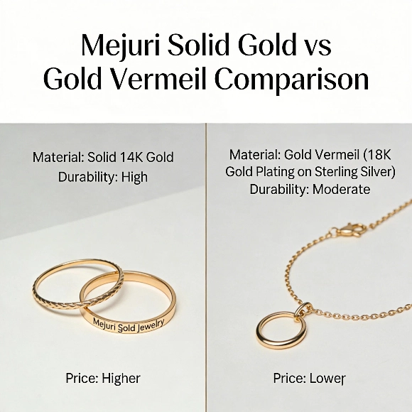 Mejuri solid gold vs gold vermeil comparison