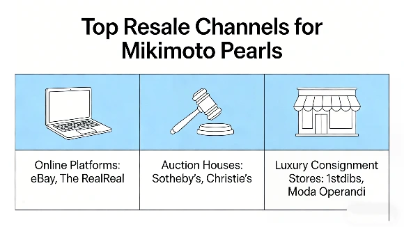 Where can I sell my Mikimoto pearls top resale channels infographic