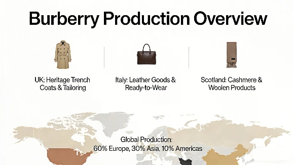 Where is Burberry made UK Italy Scotland and global production overview