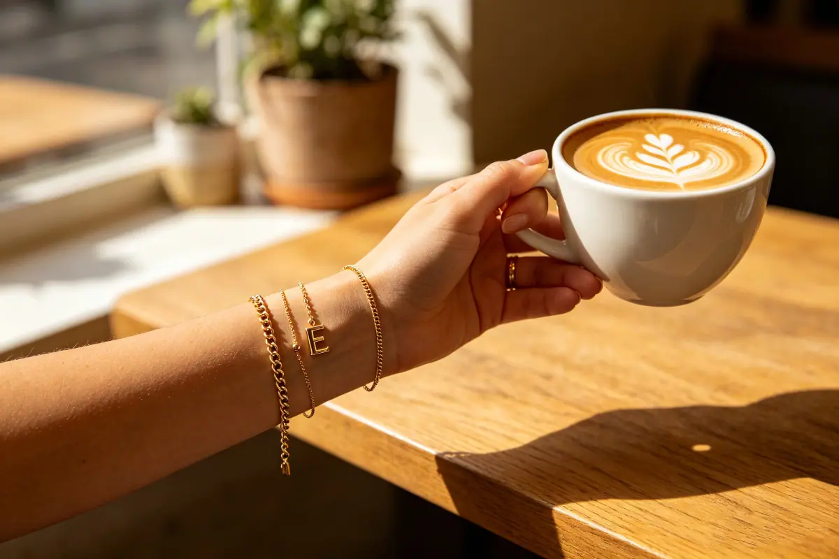 Turandoss jewelry tarnish test showing gold plating luster after daily wear