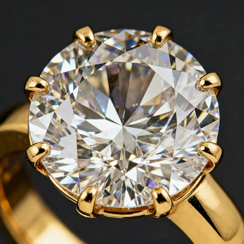 Macro closeup of Leafael jewelry Austrian crystals and 18K gold plating quality