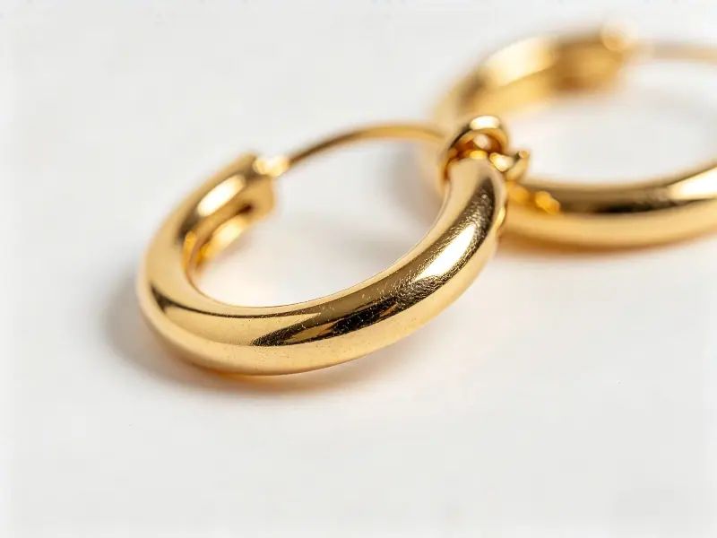Close-up of 14K gold plated sterling silver jewelry texture