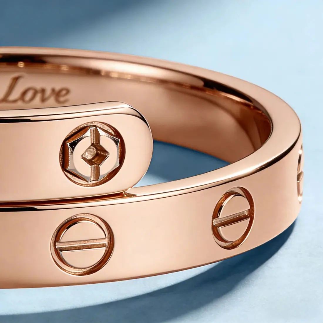 Cartier Love bracelet gold screw design detail
